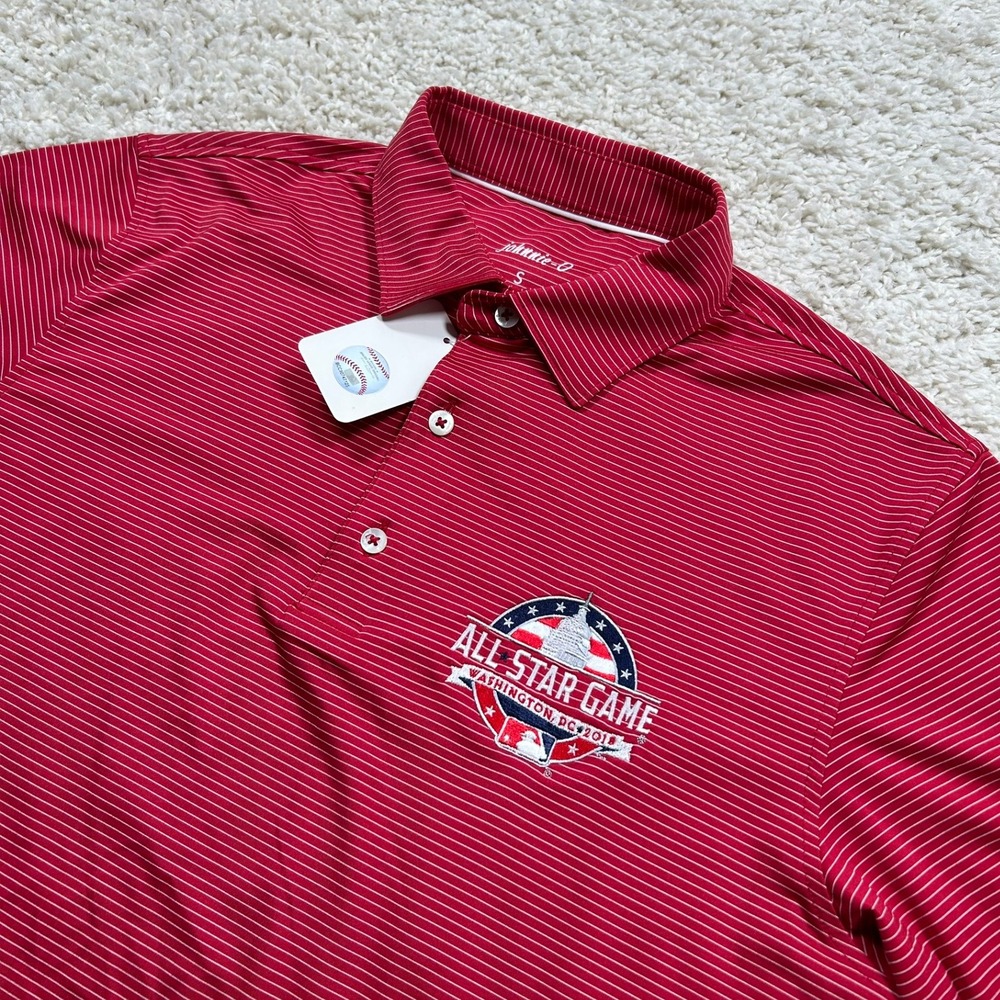 Johnnie-O Polo Shirt Small Red 2018 MLB All Star Game Washington DC Striped New